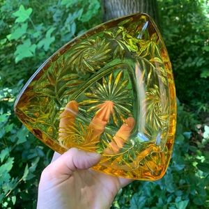 Vintage Amber Glass Ash Tray
